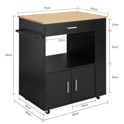 SoBuy FKW113 serving trolley kitchen cart narrow kitchen island on wheels microwave wardrobe trolley for kitchen