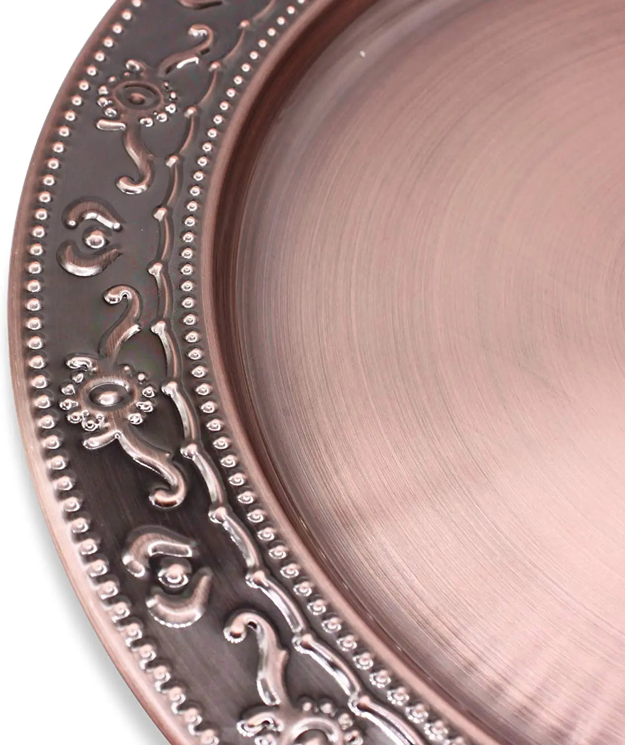 Disposable Iron Copper Finished Round Dinner Plate Chargers Decorative Serving Tableware for Dining