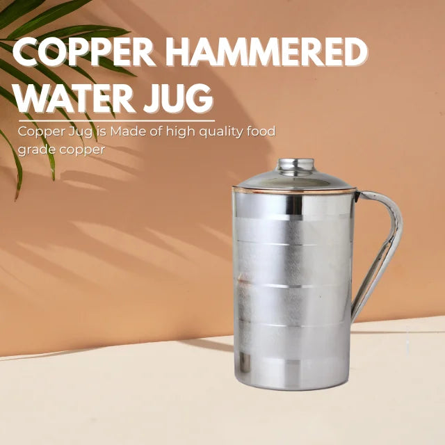 Wholesale 100% Pure Copper Steel Jug Handle Glasses Trendy Indian Design for Kitchen Decor Water Jug Use Tea Pots & Kettles
