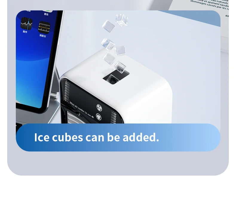 Portable Mini Air Conditioner for Dormitory | Fast Cooling Ultrasonic Nano Mist LCD Display Rechargeable Portable Outdoor Cooler