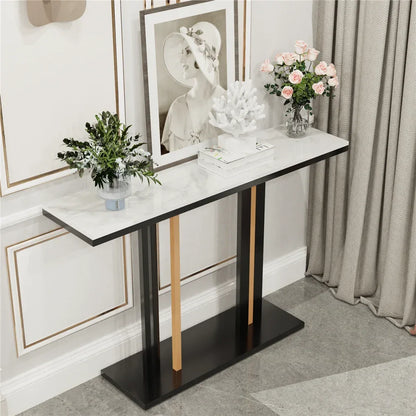 Luxury Marble Console Table for Living Room,Behind Couch Sofa,Hallway Entryway Table,Modern Narrow Furniture,Free Shipping