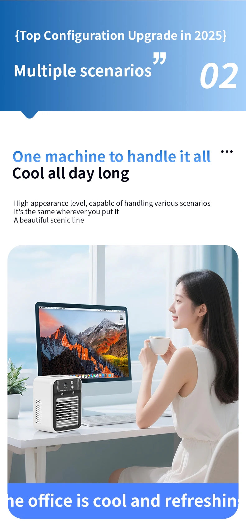 Portable Mini Air Conditioner for Dormitory | Fast Cooling Ultrasonic Nano Mist LCD Display Rechargeable Portable Outdoor Cooler