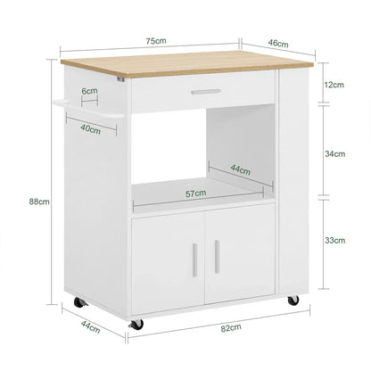 SoBuy FKW113 serving trolley kitchen cart narrow kitchen island on wheels microwave wardrobe trolley for kitchen