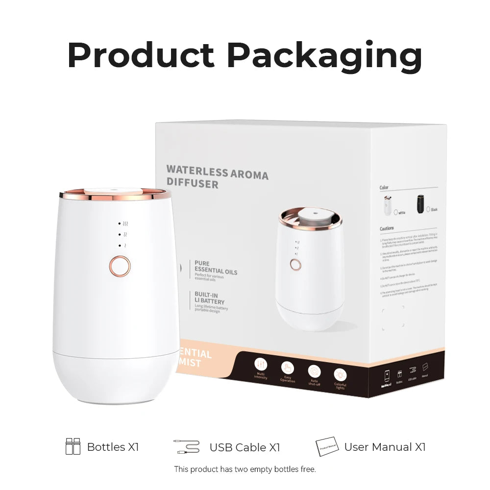 HIINST Waterless Diffuser for Essential Oil Luxury Aromatherapy Diffuser Rechargeable Aroma Diffuser for Home Room