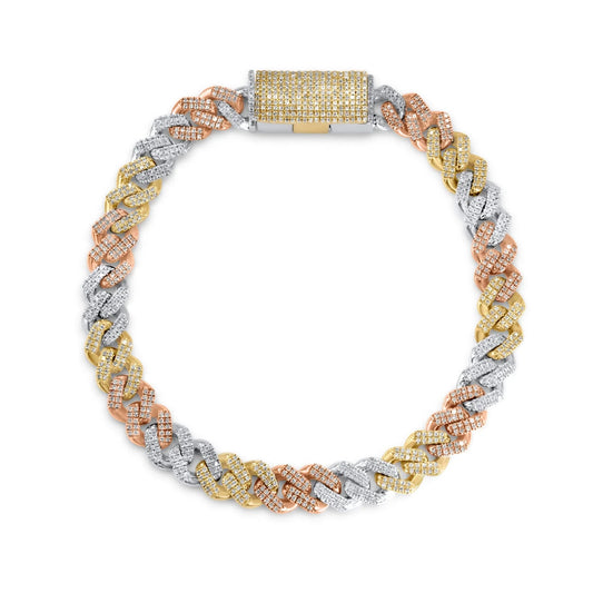 Top Grade Sparkling Quality Diamond Charm Bracelet with 18K Gold Plated Hip Hop Style Secure Lock for Unisex Gifting by PDG ibma