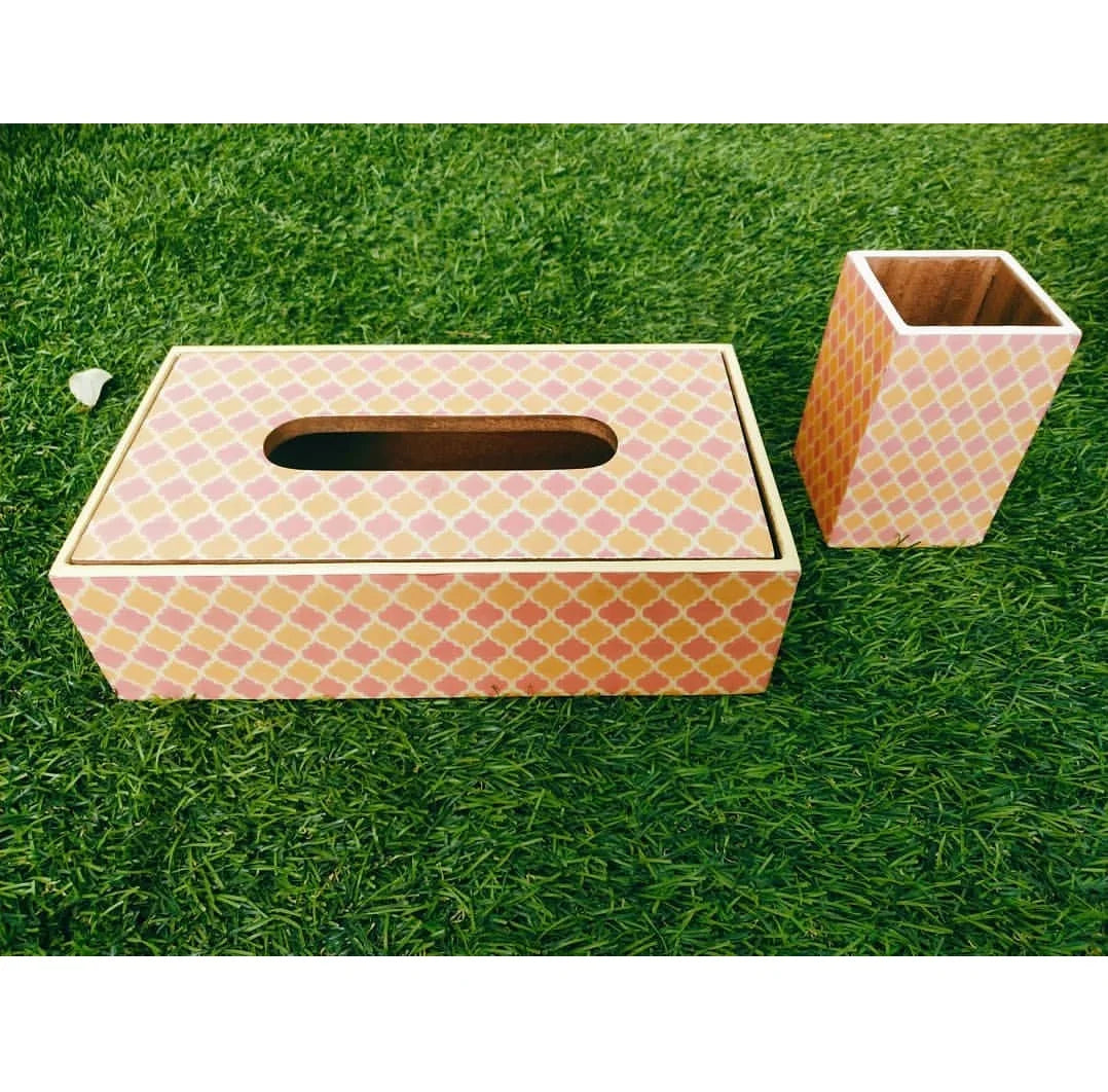 Handcrafted Enamel MDF Board Classic Customized Size Tissue Dispenser for Wedding & Event Decor