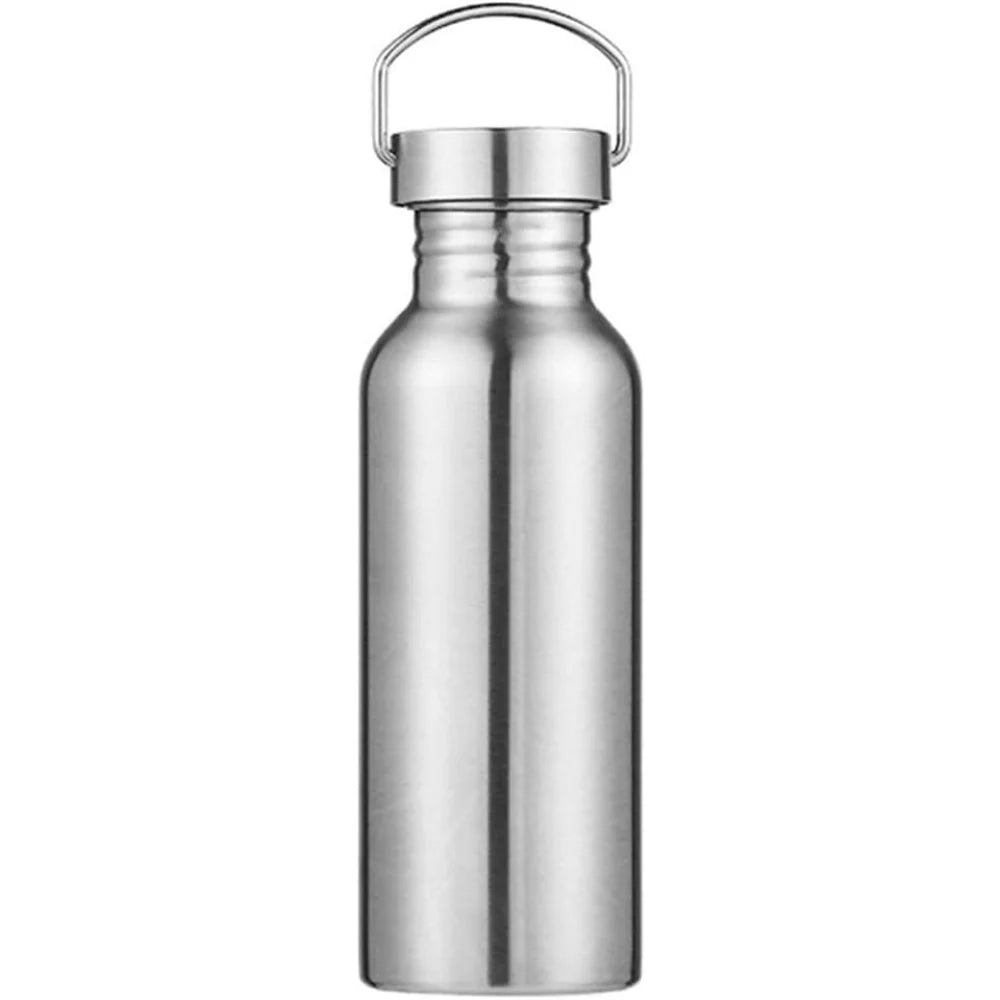 Stainless Steel Double-Walled Sports Bottle with Handle, Metal Reusable Water Bottle with Lid, School, Hiker, Gift