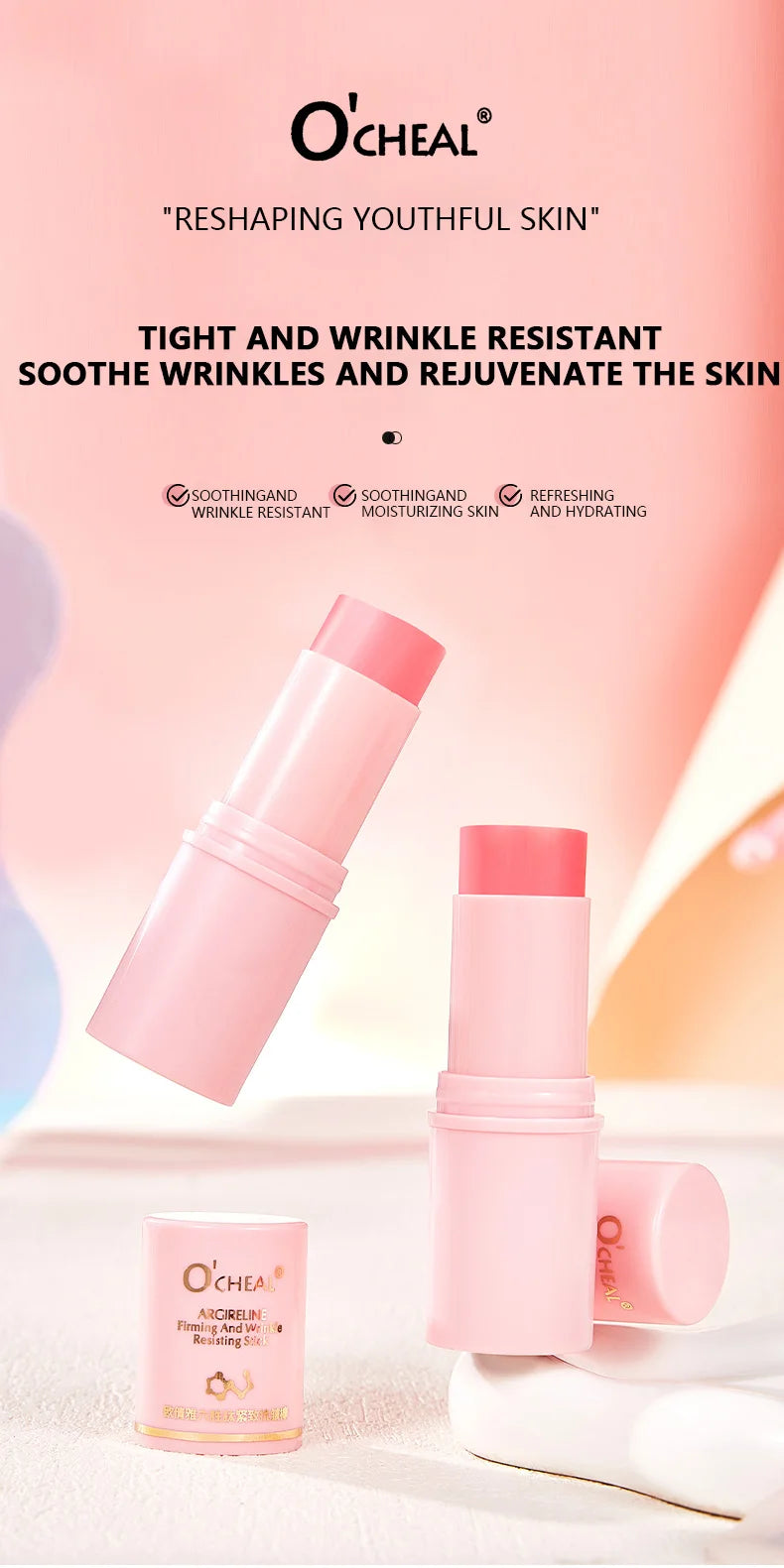 Ocheal Moisturizer Firming Skin Stick Neck Face Elbow Knee Underarm Body Care Cream Stick Argireline Brightens Nourishing Cream