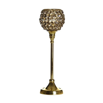 Luxury Silver Crystal Metal Goblet Candle Holders Weddings Christmas Anniversaries Tea Light Candle Stand Centerpieces