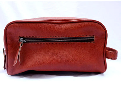 Luxury Full Grain Leather Triple Chain Toiletry & Travel Bag for Men Women Customized Color & Logo LEATHER HUNT