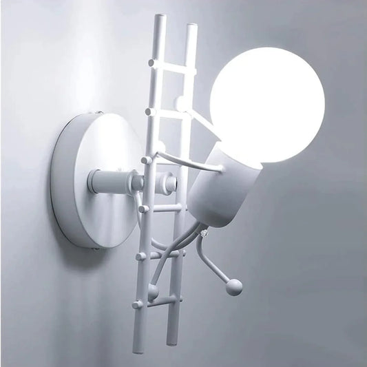 Creative Cartoon Wall Light, Metal Bedside Lamps for Kidsroom Livingroom Dinningroom E27 Bulb not Included