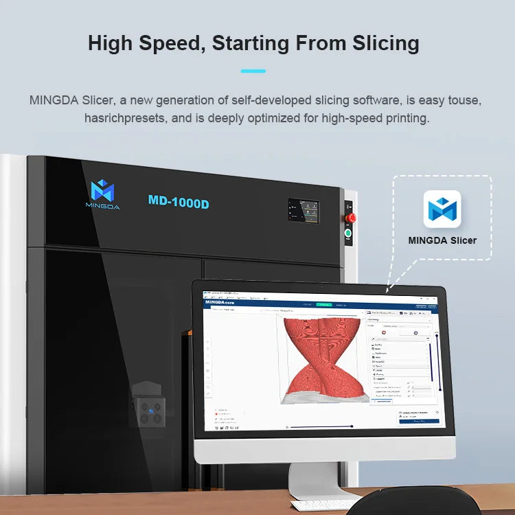 Mingda MD-1000D Klipper New Arrival 1000mm Metal Pellet Quick Faster 500mm/s Fdm Dual Colour 3d Printer Dual Drive Extruder