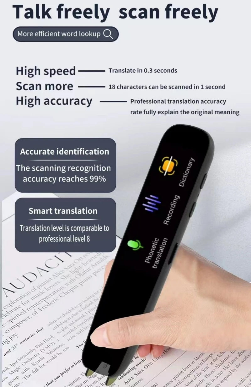Scanning Translation Pen Portable Translator Spanish Russian Arabic Portuguese Korean French Ukraine Hebrew Offline Translate A6