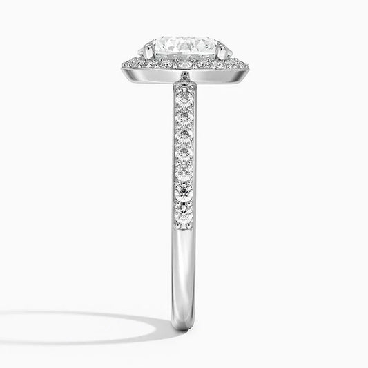 14K White Gold Oval Cut VVS Lab Grown Diamond Marseille Set Engagement Jewelry Ring Premium Quality For Professional Women Gift by PDG ibma