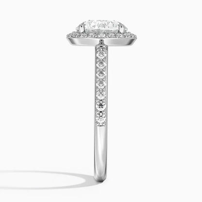 14K White Gold Oval Cut VVS Lab Grown Diamond Marseille Set Engagement Jewelry Ring Premium Quality For Professional Women Gift