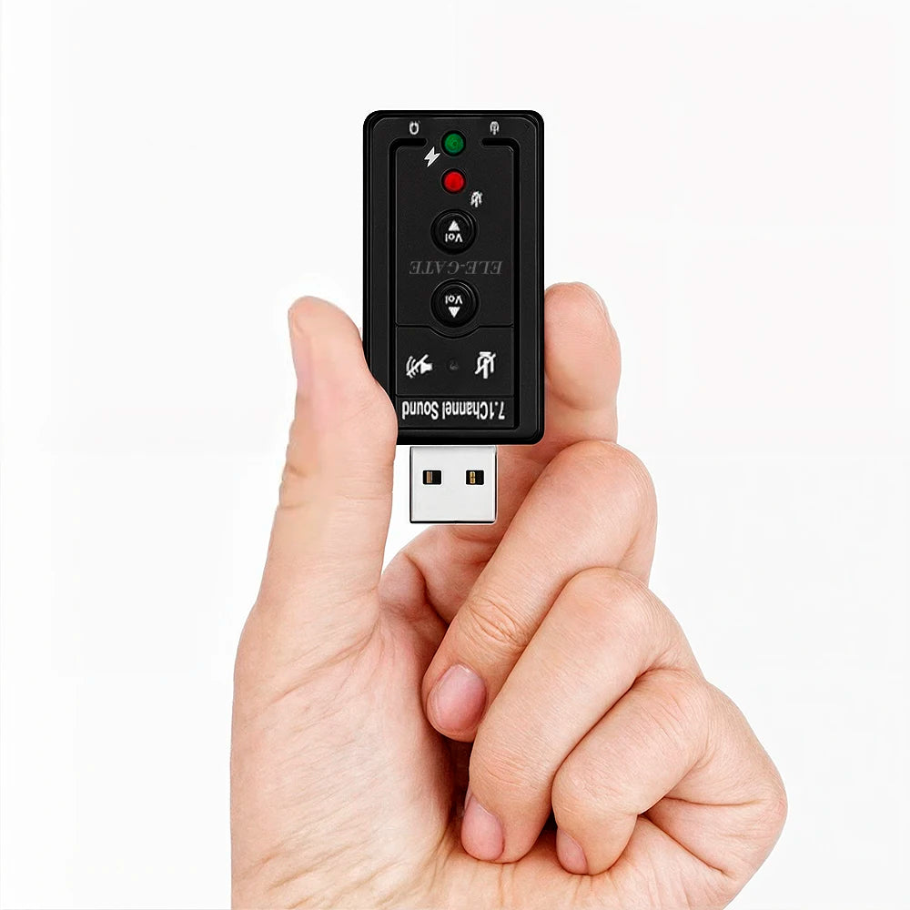 ELE-GATE SOUND.02 7.1 Channel 3D USB 2.0 Lightweight High-Speed Sound Card Adapter for PC with External Installation in Stock