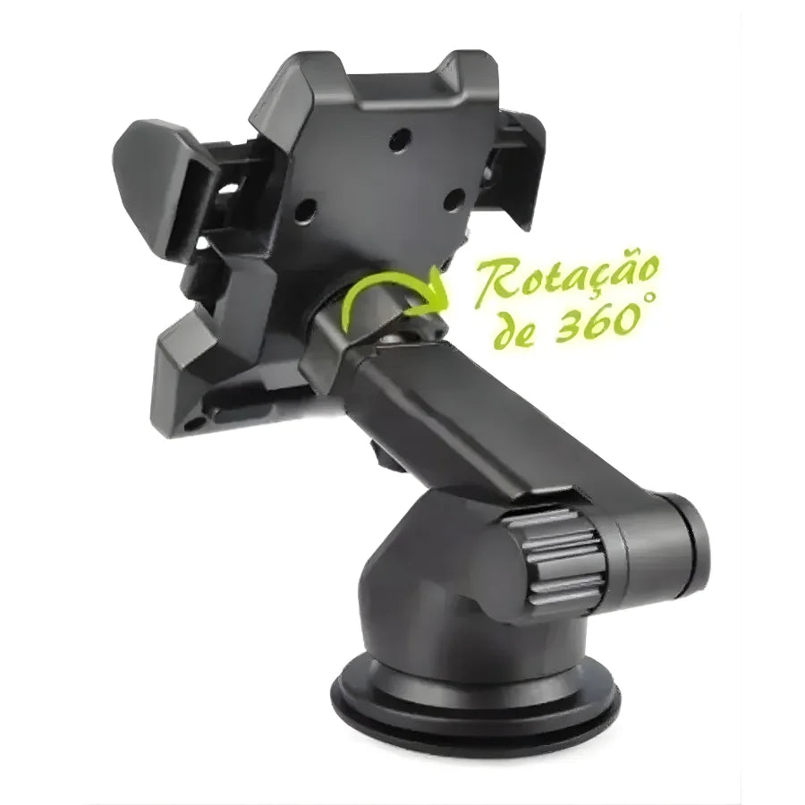Suporte Celular GPS Carro Resistente Firme Haste Ajuste Prolongável Rotação 360 Base