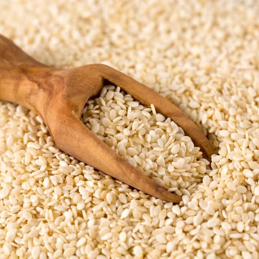 Organic Fresh White Hulled Sesame Seed 99.90 Purity Grown with Care 25 KG