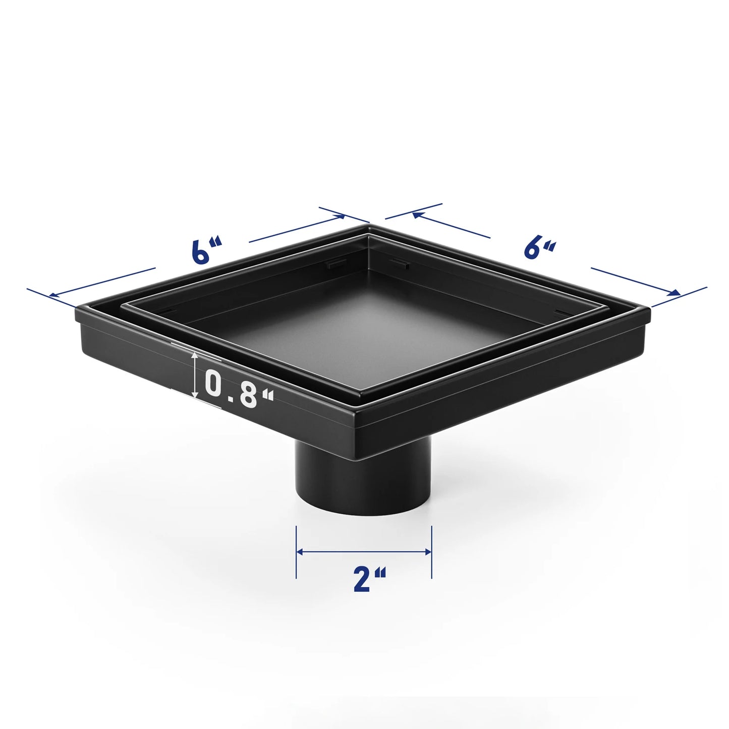 Wholesale Modern 4 Inch 304 Stainless Steel Floor Drain Black Tile-In Design for Bathroom Free Shipping in USA
