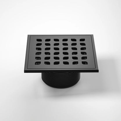 US Standard 4 Inch Square Shower Drain Stainless Steel Floor Drain with Durable ABS Base Dropshipping Supported