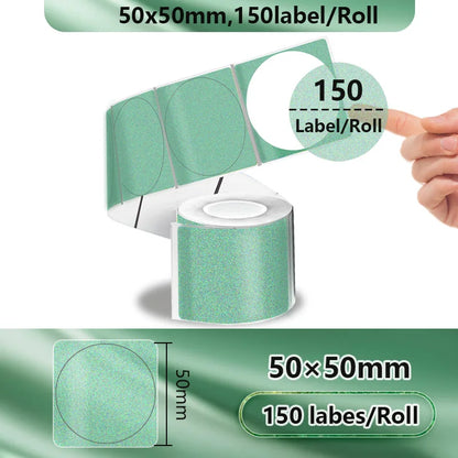 40-50mm Round Square Thermal Label Printer Sticker Self-Adhesive Thermal Paper Compatible M110 M220 M200 E210 P50 Label Printer