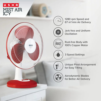 Hot Sale Custom Mechanical Plastic Table Desk Fan Home Office Press Button Electric Air Cooling Fan Foldable Energy Efficient