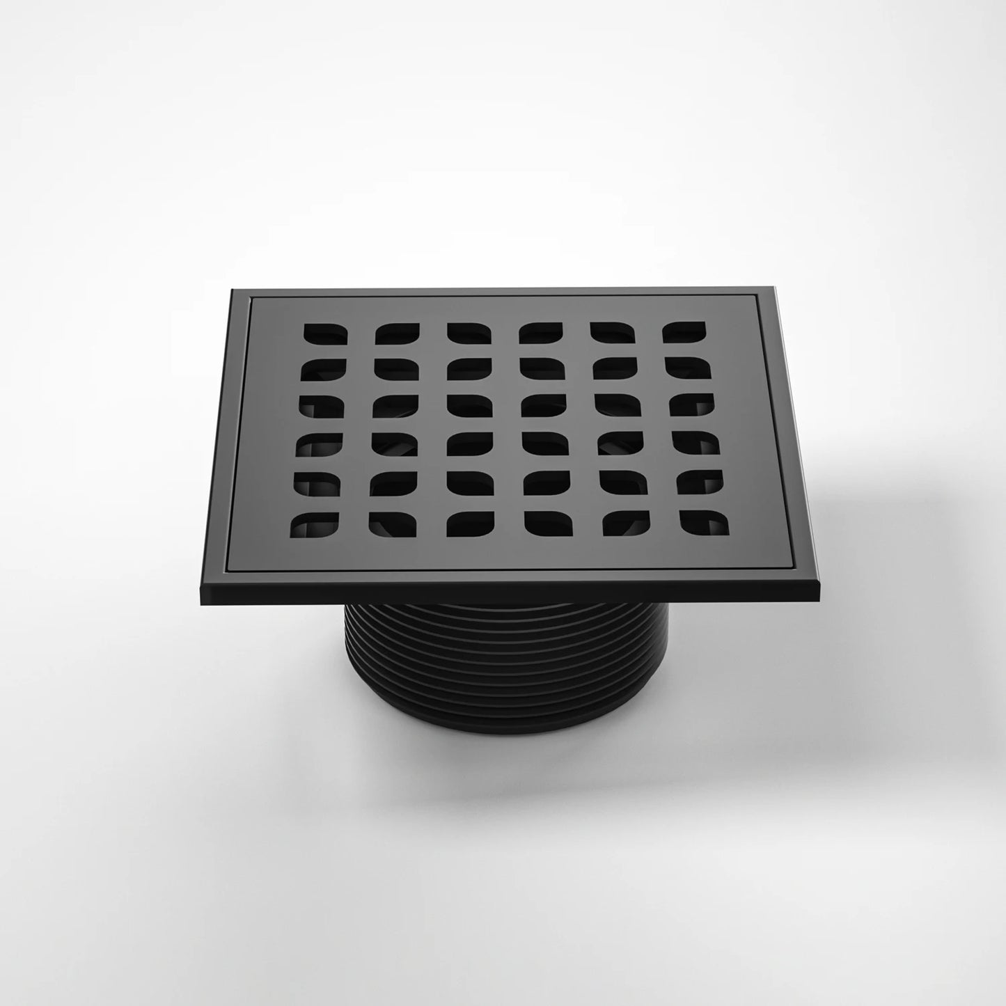 Dropshipping Available Modern 6x6 Inch Black Stainless Steel Square Floor Drain Rectangle Design Plastic Base for Bathroom Use