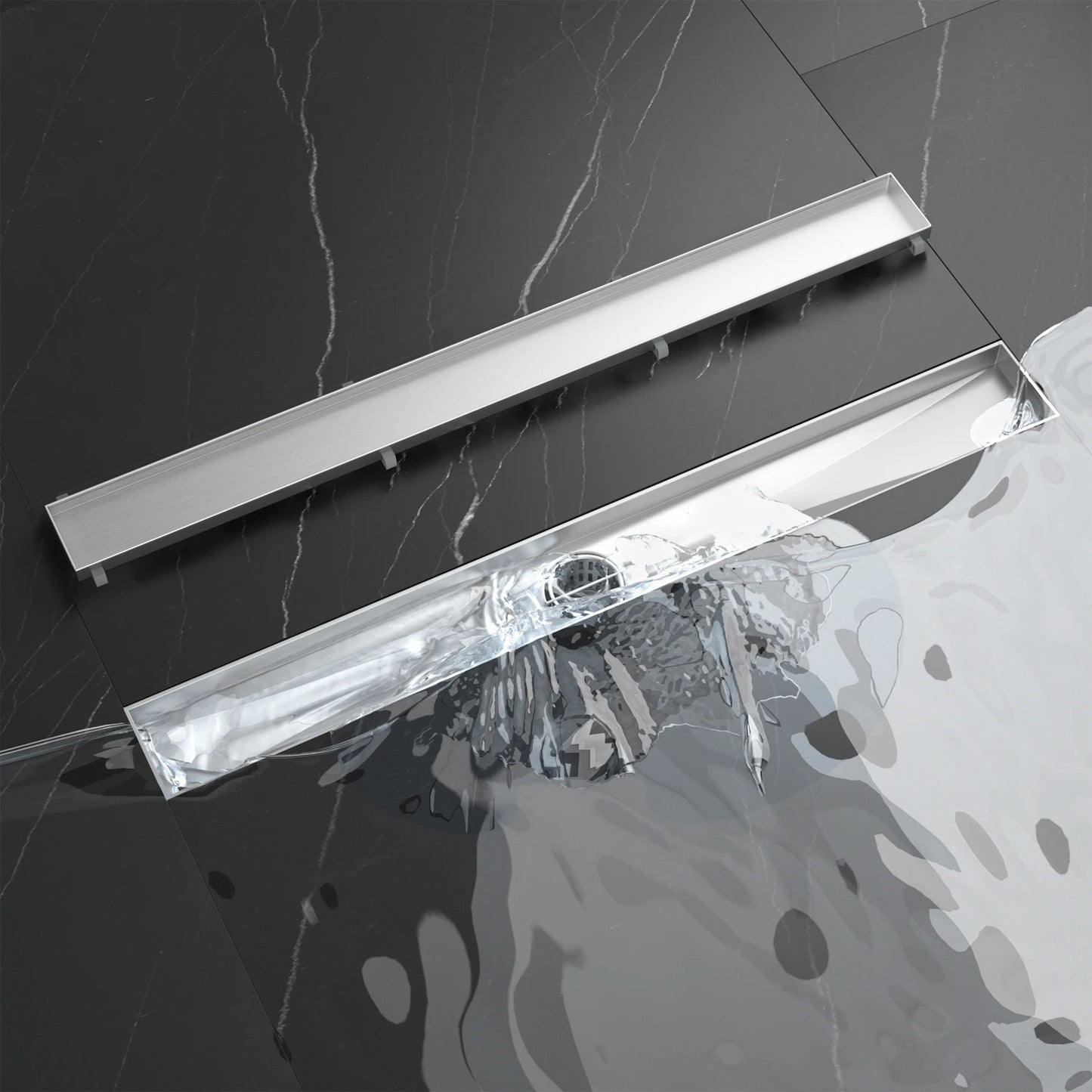 Dropshipping Available 28 Inch Brushed Stainless Steel Tile Insert Hidden Shower Drain
