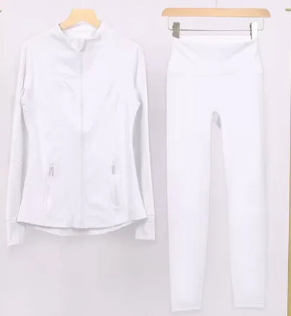 Women Yoga Jacket Women's Yoga 2-piece Set Jacket Yoga Wear Sports Fitness Yoga Wear Short Stand Collar Zipper