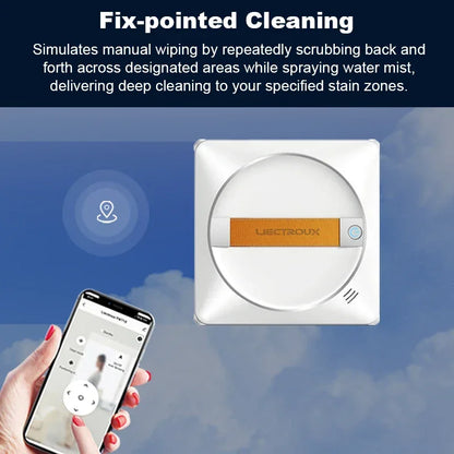   (promo code: AEEU03 )Liectroux YW710 Robot Window Cleaner,Double Water Spray,Strong Vacuum,Home Floor Wall Window Cleaning Robot,App&Remote Control