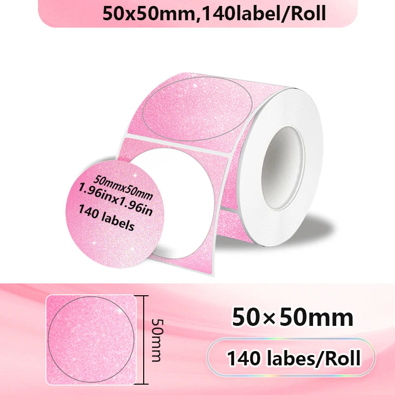 40-50mm Round Square Thermal Label Printer Sticker Self-Adhesive Thermal Paper Compatible M110 M220 M200 E210 P50 Label Printer