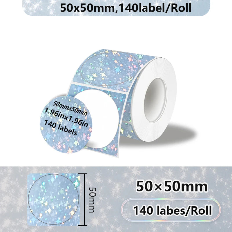 40-50mm Round Square Thermal Label Printer Sticker Self-Adhesive Thermal Paper Compatible M110 M220 M200 E210 P50 Label Printer