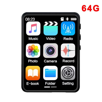 MP3 Player Bluetooth 5.4 Built-in Speaker Hi-Fi Music Player 2.4 Inch Touch Screen MP3 Walkman Video FM Radio Recording Camera