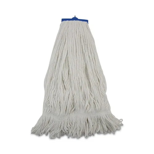 Boardwalk 24 Oz. Microfiber Lie-Flat Mop Head Plastic Basket Handle Rectangle Design for Floor Usage White Color 12/Carton Free