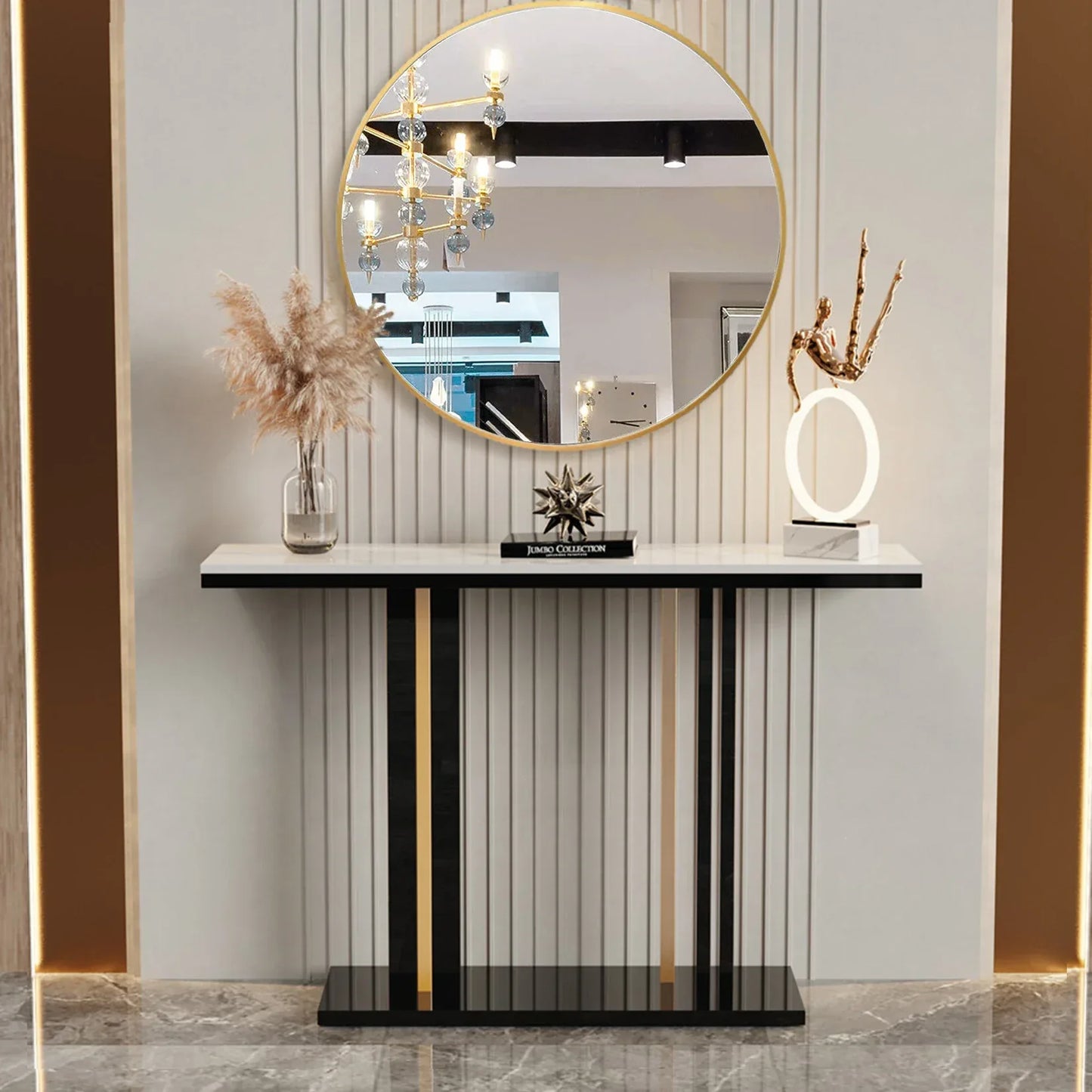 Luxury Marble Console Table for Living Room,Behind Couch Sofa,Hallway Entryway Table,Modern Narrow Furniture,Free Shipping