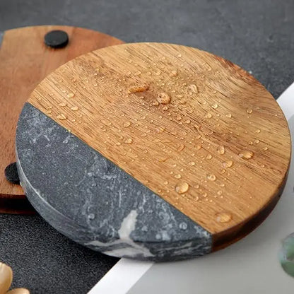 Decorative Wooden Marble coaster for Your Drinks Handcrafted with Felt Pads and Care a Perfect Choice for Your Table Top Decor