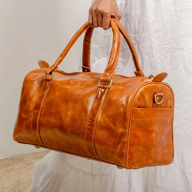 2025 New Custom High Quality Portable Light Weight Modern Style Waterproof Travel Crossbody Duffel Bag 100% Genuine Leather