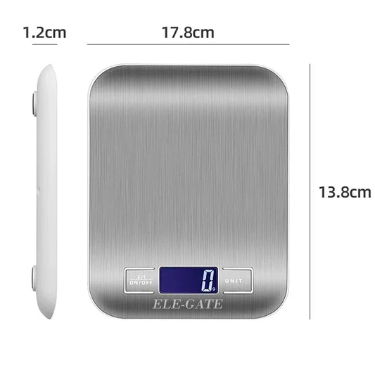 1g Accuracy Digital Kitchen Scale with 10kg Capacity Stainless Steel LCD Display Battery Powered by PDG ibma