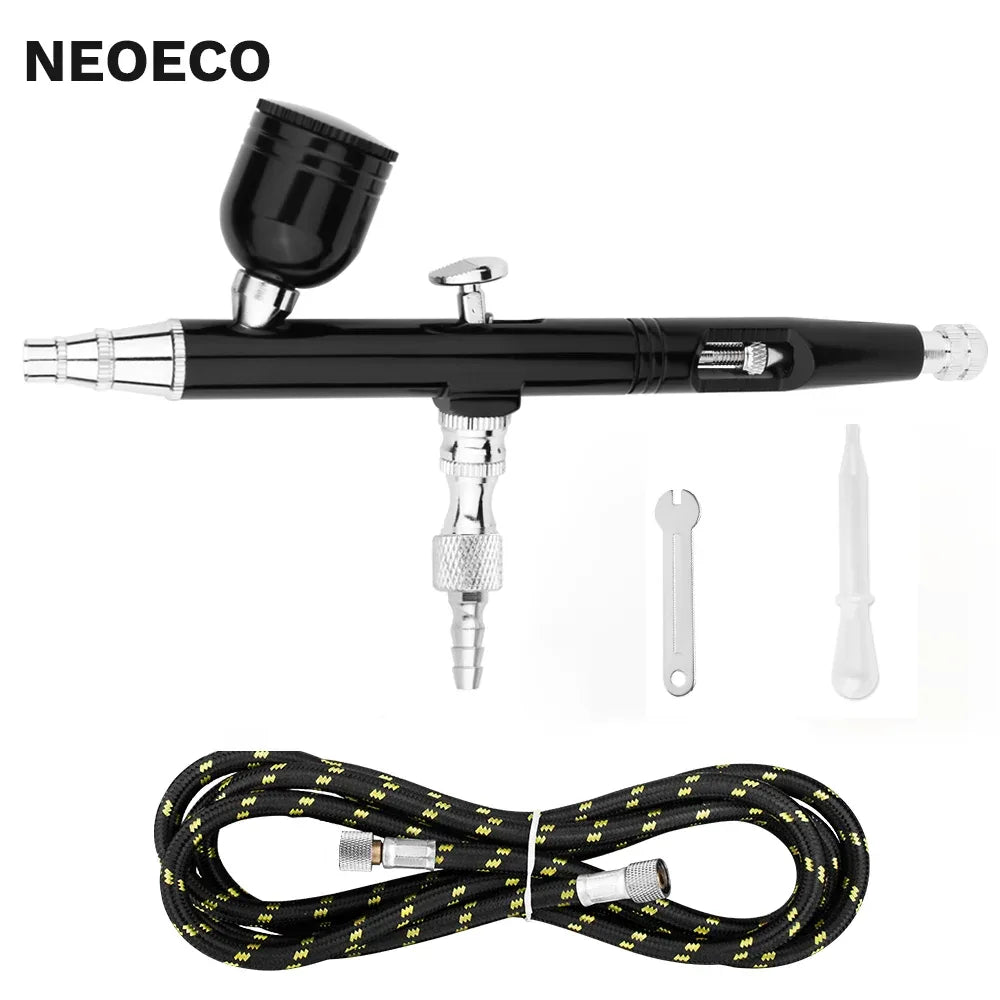 Airbrush Tool Dual Action Gravity Feed 0.3mm Nozzle Spray Gun Cake Decorating Brushes For Makeup Nail Manicure Tatoo Paint Straw