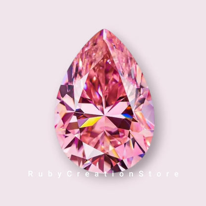 Best Quality Pink Pear Cut Polished Moissanite Stone VVS1 Clarity High Brilliance & Fire 0.25cts 4x5mm Jewelry Making