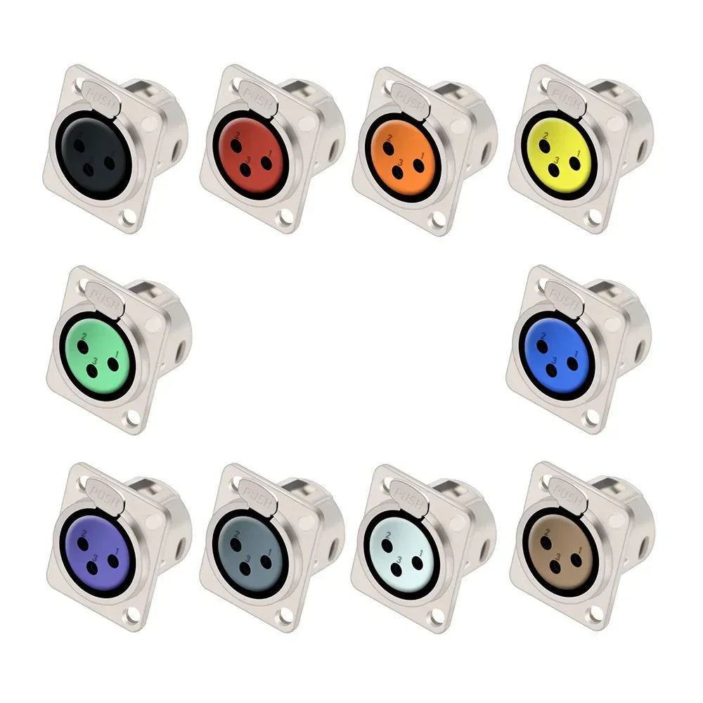 1pc 3Pin Male/Female XLR Speaker Panel Mount Chassis MIC Socket Adapter Audio Jack Connector,Zinc Alloy Shell+Copper Contact