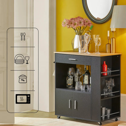 SoBuy FKW113 serving trolley kitchen cart narrow kitchen island on wheels microwave wardrobe trolley for kitchen