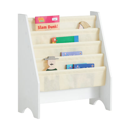 SoBuy FRG225-W Children's Bookshelf Hanging hand fan Shelf Newspaper stand with 4 Shelves Book Rack BHT approx: 62x71x29cm