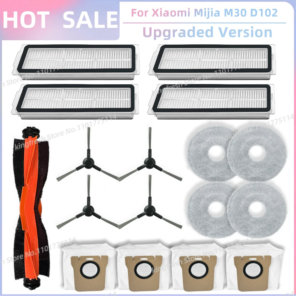 Fit For Xiaomi Mijia M30 D102, Xiaomi X20 Pro D102GL / X20 Max D109GL Parts Main Side Brush Filter Mop Cloth Dust Bag