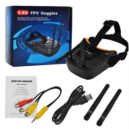 LS-VR009 5.8Ghz FPV Goggles Video Headset 5.8G 40CH HD 3 Inch 16:9 Display Mini FPV Goggles for FPV Quadcopter Drones