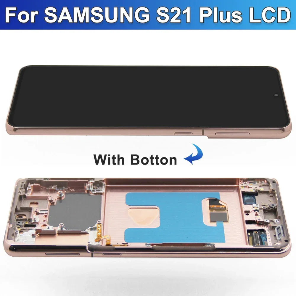 For AMOLED For Samsung S21 Plus LCD Display Touch Screen  Digitizer Assembly For S21+ G996B SM-G996B/DS LCD With Frame