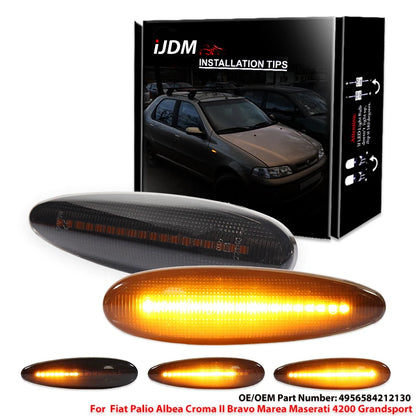 iJDM Dynamic Led Amber Side Marker Indicator Light Turn Signal Lamp For Fiat Strada Marea Bravo 99-01 Palio Albea 2002-2006