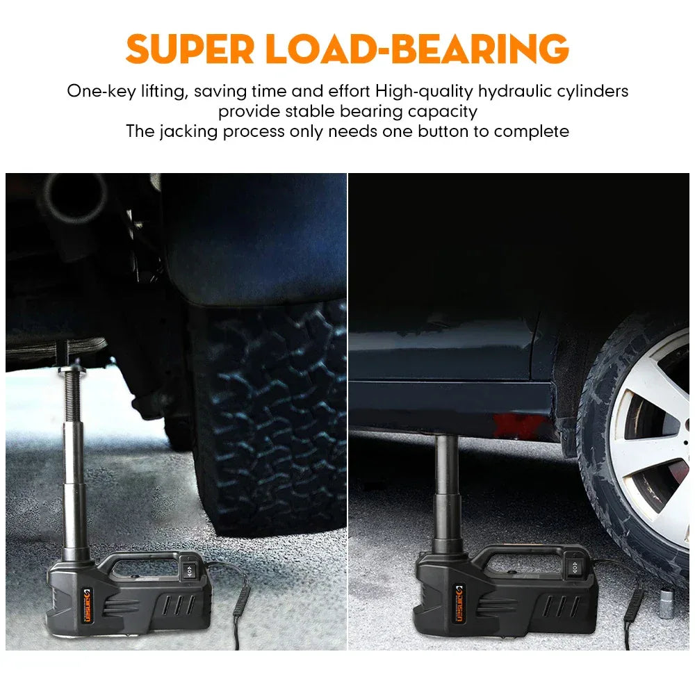 KUNFINE 12V 5Ton 150 W Rated Power 13 A Max.Current Car Electric Tire Lifting Car Jacks Hydraulic Air Infatable Car Floor Jack