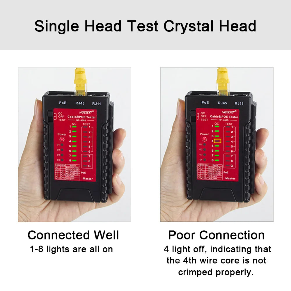 NOYAFA NF-468S Network Cable Tester RJ11 RJ45 Wire Detector Cat5 Cat6 Cable/Wire Continuity Detectors Fault Point Tester