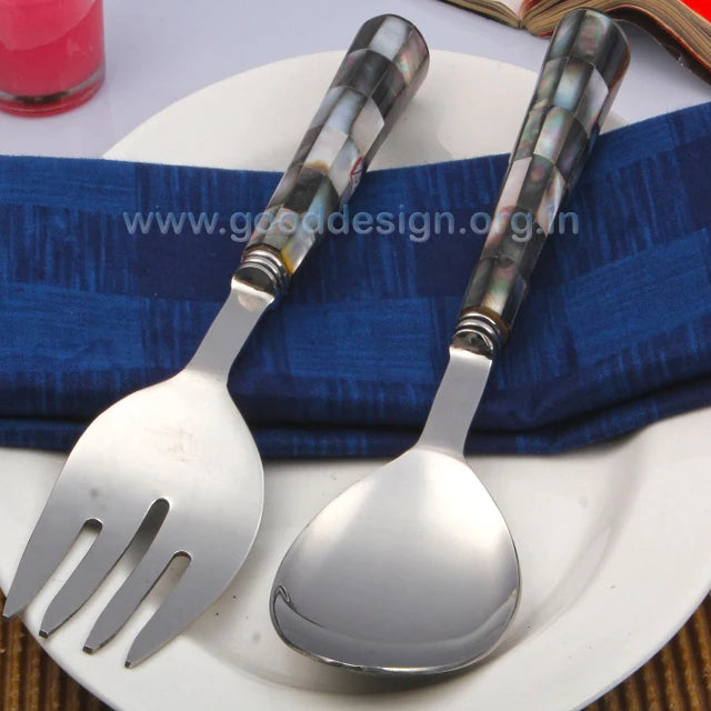Hot Selling 304 Stainless Steel 5 Pcs Gold Flatware Sets with MOP or Resin Designer Handle Luxury Wedding Party Cutlery Set